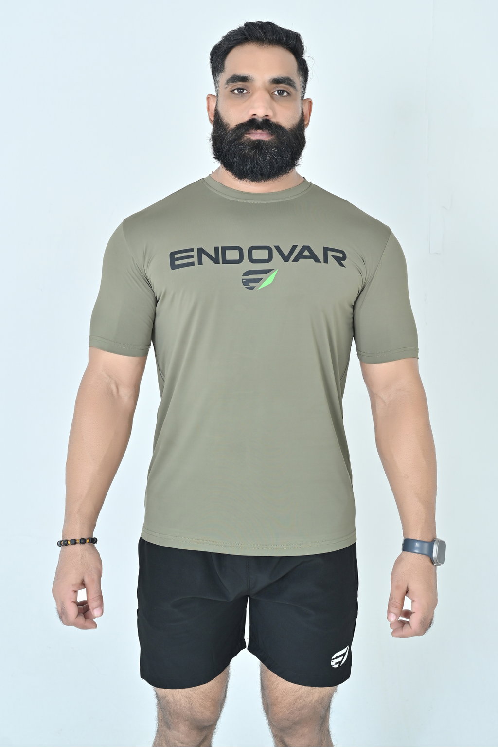 Endovar Signature Logo Sports T-Shirt- Olive Grey
