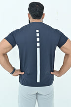 Sprint Line Performance T-Shirt - Navy Blue