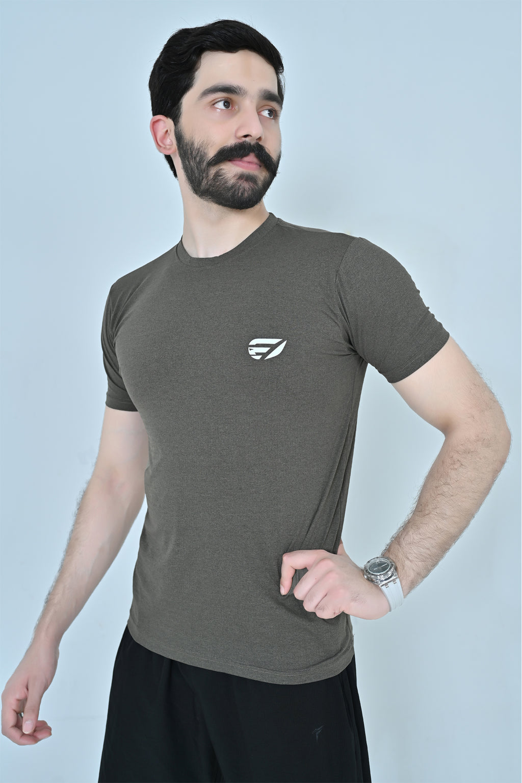 Sprint Line Performance T-Shirt - Olive Grey