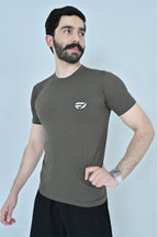 Sprint Line Performance T-Shirt - Olive Grey